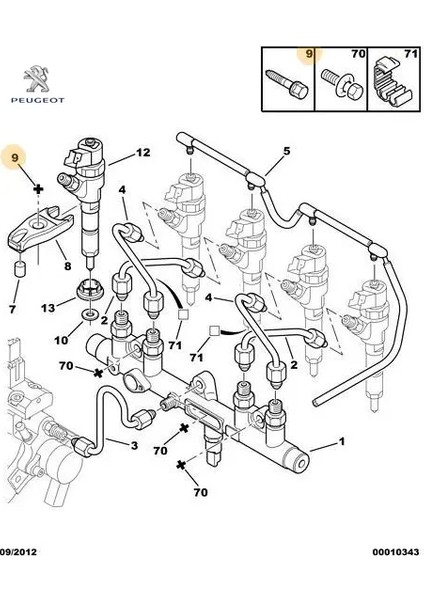 Enjektör Bağlanti Vidasi Partner DW10TD Peugeot 1982.73
