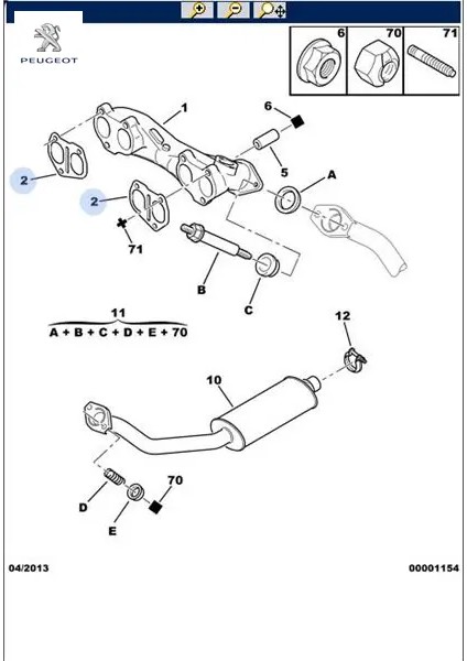Egzoz Manifolt Contasi BOXER-PARTNER-206-306 Xud9/