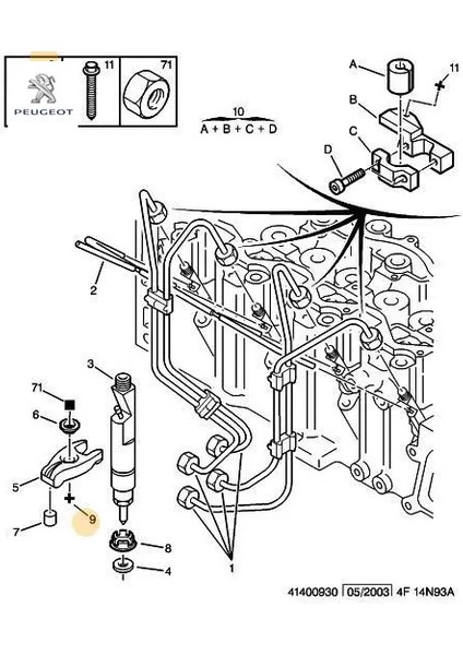 Enjektör Kütük Vidasi Peugeot 1982.85