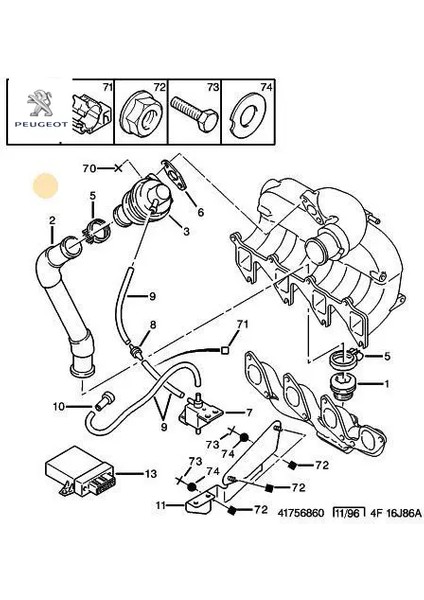 Manifold Borusu DJ5T Peugeot 1628.9E