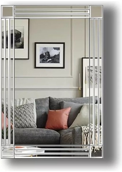 Model Star, Dekoratif Desenli Ayna, Bizoteli Ayna, Salon Ofis Konsol Aynası, 120X60 cm fırsatları