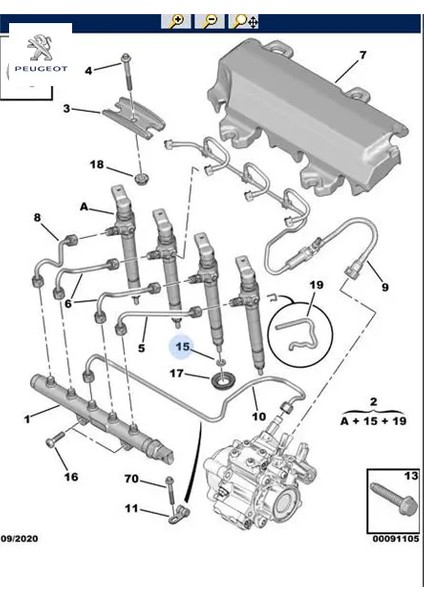 Enjektör Pulu 301-308-BOXER Iii-Transit V347-SCUDO 06-> 1.6 Hdi-2.2 Hdi Master 2.3 Dci