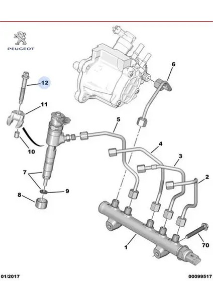 Enjektör Bağlanti Vidasi 208-301-308-508-PARTNER