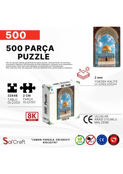 500 Parça Puzzle Kudüs’ün Altın Tacı indirimleri