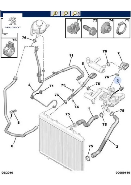 Su Kollekör Tapasi 207-208-301-308-508 Peugeot 1323V3 / 9656351680 / 155253655 / 1791975 / C1B18C362AA / 3553043 / 16261YV011 1323.V3