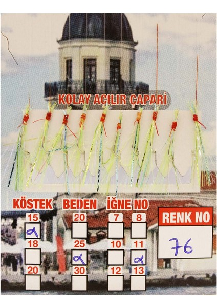 Çapari Istavrit Kolay Açılır 10 Iğne Renk 76