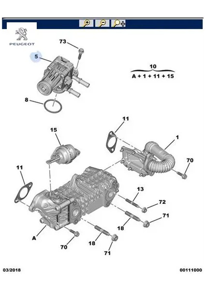 Egr Vanasi C3 Aircross (A88) Peugeot 9829870080