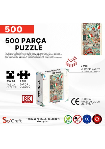 500 Parça Puzzle Italya’nın Kalbine Yolculuk