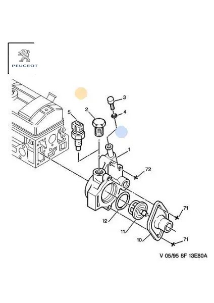 Termostat Kapaği Peugeot 1336.32