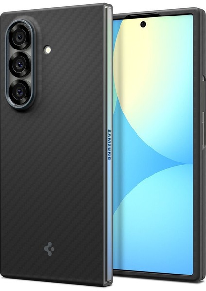 Galaxy Z Fold 7 ile Uyumlu ince Kılıf Air Skin Aramid Hava Kanalı Teknolojisi™ Askeri Sınıf Koruma Black Dokulu Yüzey Kapak - ACS09555