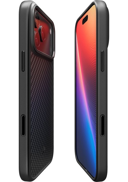 iPhone 17 Pro ile Uyumlu MagSafe Kılıf Enzo Aramid T Force Kamera Butonu Hava Kanalı Teknolojisi™ Askeri Sınıf Koruma MagFit Black Dokulu Yüzey Kapak - ACS09959 indirimleri