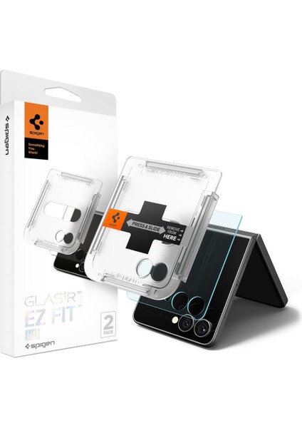 Galaxy Z Flip 7 ile Uyumlu Cam Ekran Koruyucu AluminaCore™ iyonlaştırılmış Güçlendirilmiş Cam Teknolojisi Kolay Kurulum GLAS.tR EZ Fit Slim HD (2 Adet) - AGL09585