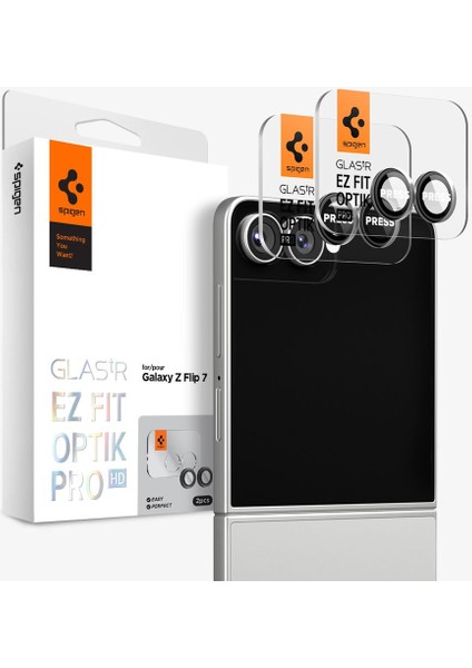 Galaxy Z Flip 7 ile Uyumlu Kamera Lens Camı Koruyucu Kolay Kurulum GLAS.tR EZ Fit Optik Pro (2 Adet) Black - AGL09587 modelleri