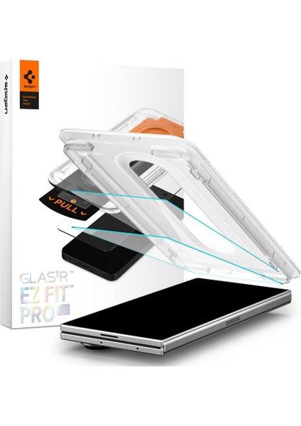 Galaxy Z Fold 7 ile Uyumlu Cam Ekran Koruyucu AluminaCore™ iyonlaştırılmış Güçlendirilmiş Cam Teknolojisi Anti-Dust Uygulama Kolay Kurulum GLAS.tR EZ Fit Pro HD (2 Adet) - AGL09579