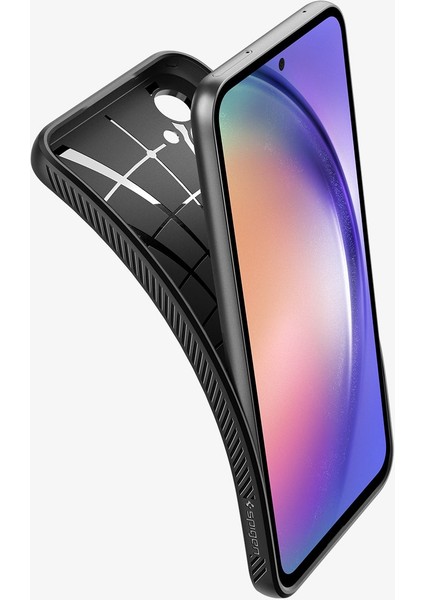 Galaxy A54 ile Uyumlu ince Kılıf Liquid Air Hava Kanalı Teknolojisi™ Askeri Sınıf Koruma Matte Black Dokulu Yüzey Kapak - ACS05885 modelleri