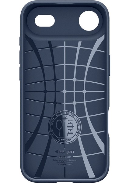 iPhone Air ile uyumlu ince Kılıf Liquid Air Hava Kanalı Teknolojisi™ Askeri Sınıf Koruma Navy Blue Dokulu Yüzey Kapak - ACS09923 modelleri