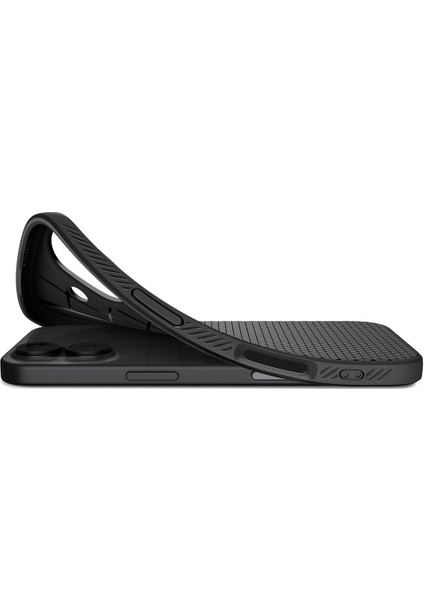 iPhone 17 ile uyumlu ince Kılıf Liquid Air Hava Kanalı Teknolojisi™ Askeri Sınıf Koruma Matte Black Dokulu Yüzey Kapak - ACS09977
