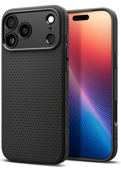 iPhone 17 Pro ile uyumlu ince Kılıf Liquid Air Hava Kanalı Teknolojisi™ Askeri Sınıf Koruma Matte Black Dokulu Yüzey Kapak - ACS09942 fiyatları