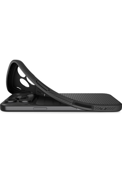 iPhone 17 Pro ile uyumlu ince Kılıf Liquid Air Hava Kanalı Teknolojisi™ Askeri Sınıf Koruma Matte Black Dokulu Yüzey Kapak - ACS09942