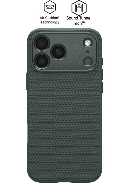 iPhone 17 Pro Max ile uyumlu ince Kılıf Liquid Air Hava Kanalı Teknolojisi™ Askeri Sınıf Koruma Abyss Green Dokulu Yüzey Kapak - ACS09890