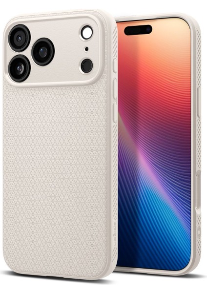 iPhone 17 Pro Max ile uyumlu ince Kılıf Liquid Air Hava Kanalı Teknolojisi™ Askeri Sınıf Koruma Natural Titanium Dokulu Yüzey Kapak - ACS09891 fiyatları