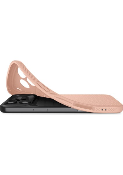 iPhone 17 Pro Max ile uyumlu ince Kılıf Liquid Air Hava Kanalı Teknolojisi™ Askeri Sınıf Koruma Rose Titanium Dokulu Yüzey Kapak - ACS09892