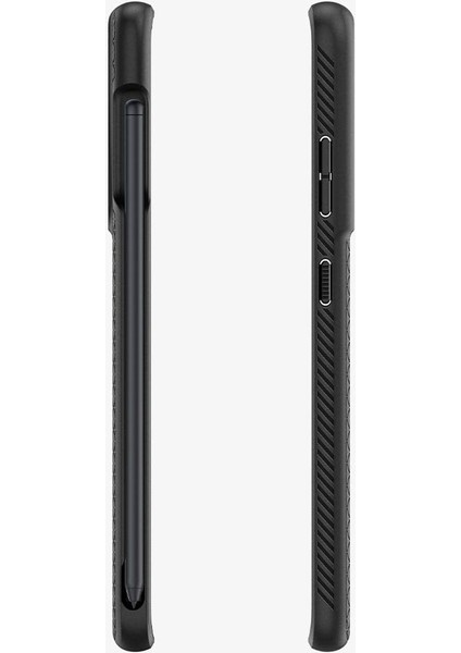 Galaxy S21 Ultra ile Uyumlu ince Kılıf Liquid Air Hava Kanalı Teknolojisi™ Askeri Sınıf Koruma Matte Black Dokulu Yüzey Kapak - ACS02831