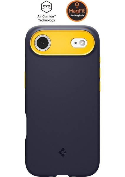 iPhone Air ile uyumlu Silikon MagSafe Kılıf Nano Pop Hava Kanalı Teknolojisi™ Askeri Sınıf Koruma MagFit Blueberry Navy Kaymaz Kapak - ACS09931