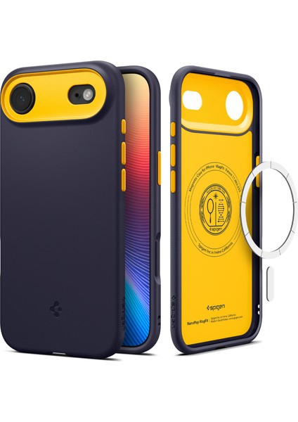 iPhone Air ile uyumlu Silikon MagSafe Kılıf Nano Pop Hava Kanalı Teknolojisi™ Askeri Sınıf Koruma MagFit Blueberry Navy Kaymaz Kapak - ACS09931 fiyatları