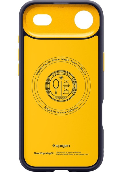 iPhone Air ile uyumlu Silikon MagSafe Kılıf Nano Pop Hava Kanalı Teknolojisi™ Askeri Sınıf Koruma MagFit Blueberry Navy Kaymaz Kapak - ACS09931 modelleri
