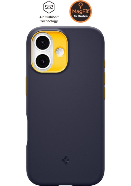 iPhone 17 ile uyumlu Silikon MagSafe Kılıf Nano Pop Hava Kanalı Teknolojisi™ Askeri Sınıf Koruma MagFit Blueberry Navy Kaymaz Kapak - ACS09990