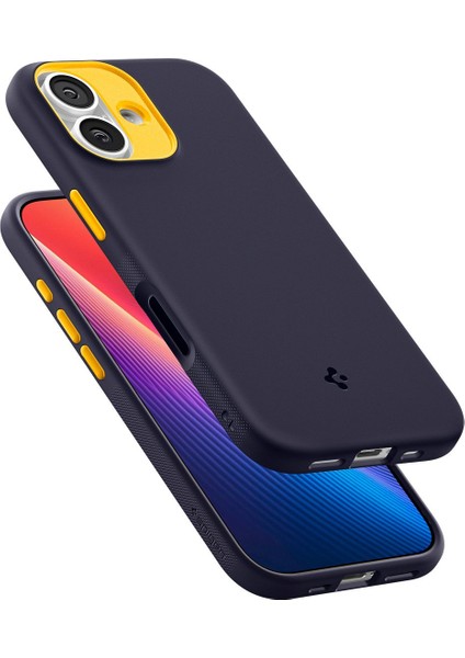 iPhone 17 ile uyumlu Silikon MagSafe Kılıf Nano Pop Hava Kanalı Teknolojisi™ Askeri Sınıf Koruma MagFit Blueberry Navy Kaymaz Kapak - ACS09990 modelleri