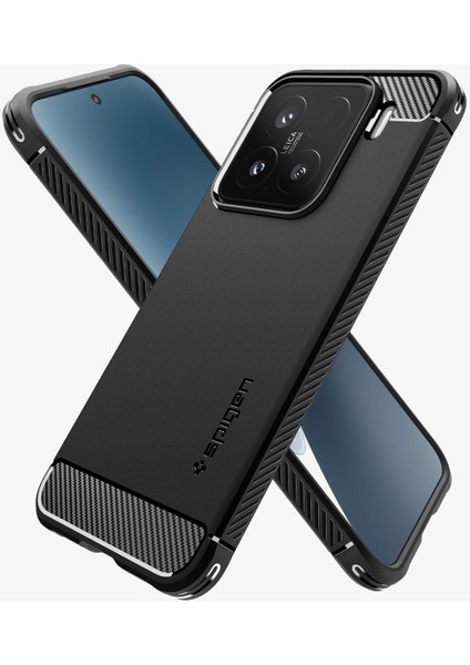 Xiaomi 15 Ekstra Dayanıklı Kılıf Rugged Armor Hava Kanalı Teknolojisi™ Askeri Sınıf Koruma Matte Black Çift Katman Kapak - ACS08859