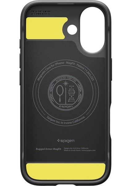 iPhone 17 ile uyumlu Ekstra Dayanıklı MagSafe Kılıf Rugged Armor Hava Kanalı Teknolojisi™ Askeri Sınıf Koruma MagFit Matte Black Çift Katman Kapak - ACS09975 modelleri