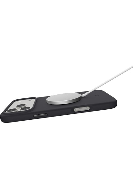 iPhone 17 Pro Max ile Uyumlu Silikon MagSafe Kılıf Silicone Fit Hava Kanalı Teknolojisi™ Askeri Sınıf Koruma MagFit Black Kaymaz Kapak - ACS09902