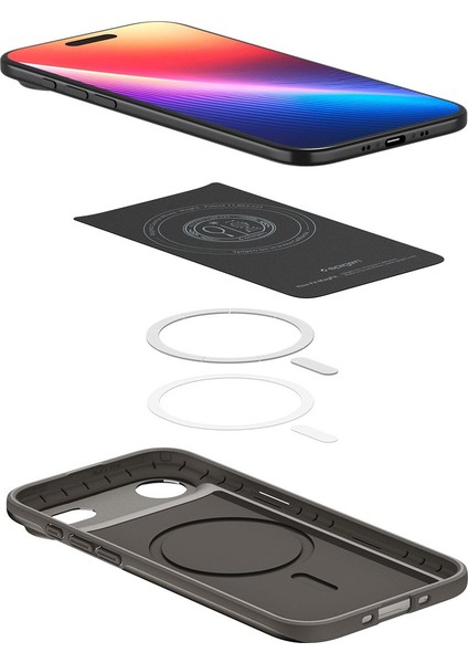 iPhone Air ile uyumlu ince MagSafe Kılıf Thin Fit Hava Kanalı Teknolojisi™ Askeri Sınıf Koruma MagFit Gunmetal Kapak - ACS09918