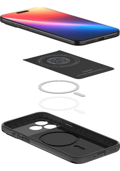 iPhone 17 Pro ile uyumlu ince MagSafe Kılıf Thin Fit Hava Kanalı Teknolojisi™ Askeri Sınıf Koruma MagFit Black Kapak - ACS09934 fırsatları