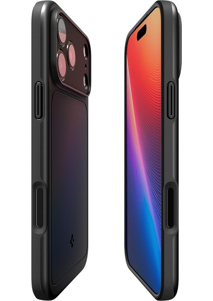 iPhone 17 Pro ile uyumlu ince MagSafe Kılıf Thin Fit Hava Kanalı Teknolojisi™ Askeri Sınıf Koruma MagFit Black Kapak - ACS09934