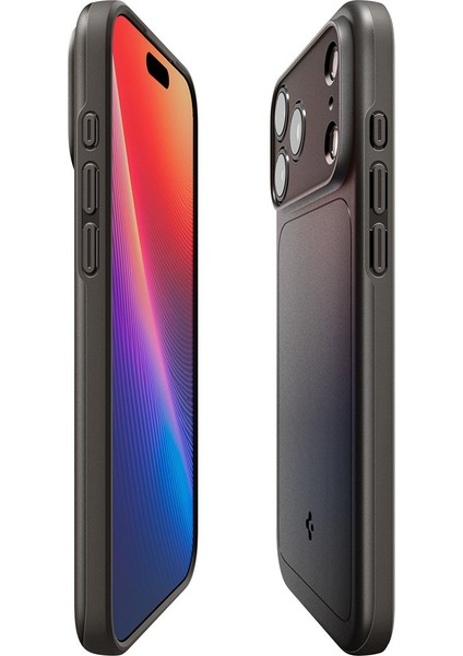 iPhone 17 Pro ile uyumlu ince MagSafe Kılıf Thin Fit Hava Kanalı Teknolojisi™ Askeri Sınıf Koruma MagFit Gunmetal Kapak - ACS09936