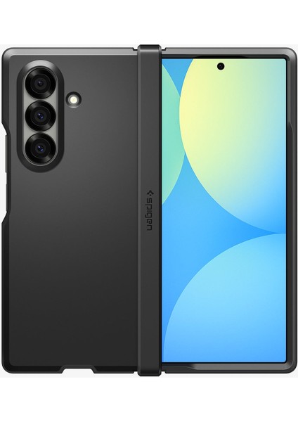 Galaxy Z Fold 7 ile Uyumlu Ekstra Dayanıklı Kılıf Tough Armor Pro Hava Kanalı Teknolojisi™ Askeri Sınıf Koruma MagFit özellikli KickStand'lı Black Çift Katman Kapak - ACS09549