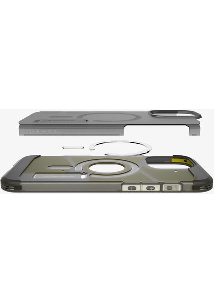 iPhone 16 Pro Max ile Uyumlu Ekstra Dayanıklı MagSafe Kılıf Tough Armor Ai T Force Kamera Butonu Hava Kanalı Teknolojisi™ Askeri Sınıf Koruma KickStand Frost Black Çift Katman Kapak - ACS09070 fırsatları