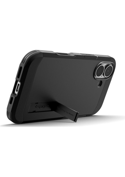 iPhone 17 ile uyumlu Ekstra Dayanıklı MagSafe Kılıf Tough Armor Ai T Force Kamera Butonu Hava Kanalı Teknolojisi™ Askeri Sınıf Koruma MagFit KickStand'lı Black Çift Katman Kapak - ACS09984 indirimleri