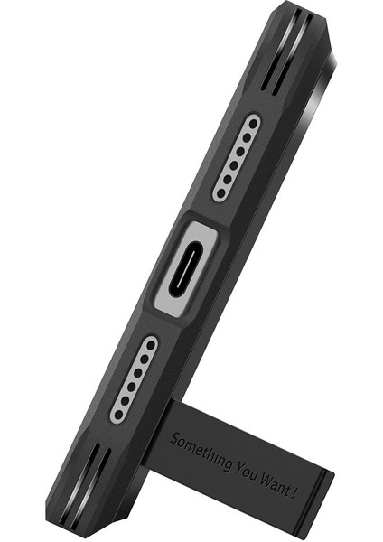 iPhone 17 Pro Max ile uyumlu Ekstra Dayanıklı MagSafe Kılıf Tough Armor Ai T Force Kamera Butonu Hava Kanalı Teknolojisi™ Askeri Sınıf Koruma MagFit KickStand Black Çift Katman Kapak - ACS09897 modelleri