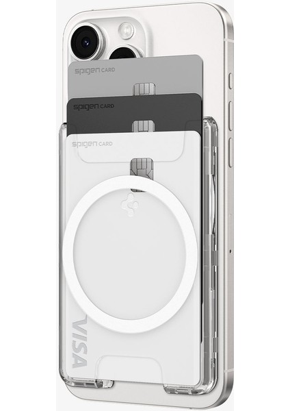 MagFit+ iPhone için MagSafe özellikli 3 Kartlı Manyetik Cüzdan Ultra Hybrid Crystal Clear - AFA08888