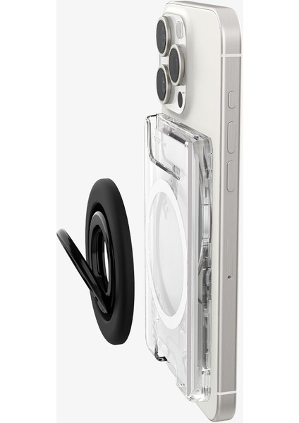 MagFit+ iPhone için MagSafe özellikli 3 Kartlı Manyetik Cüzdan Ultra Hybrid Crystal Clear - AFA08888