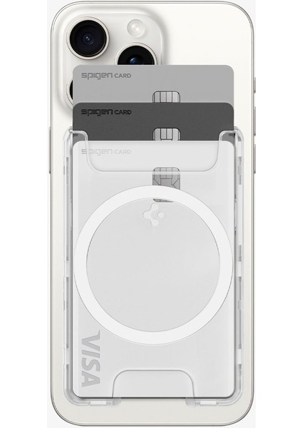MagFit+ iPhone için MagSafe özellikli 3 Kartlı Manyetik Cüzdan Ultra Hybrid Crystal Clear - AFA08888