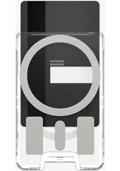 MagFit+ iPhone için MagSafe özellikli 3 Kartlı Manyetik Cüzdan Ultra Hybrid Crystal Clear - AFA08888