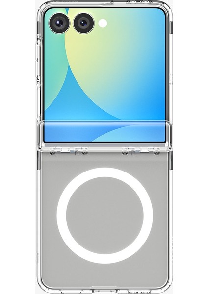 Spigen Galaxy Z Flip 7 ile Uyumlu ince Kılıf Ultra Hybrid Pro Sararma Karşıtı DuraClear™ Hava Kanalı Teknolojisi™ Askeri Sınıf Koruma MagFit özellikli Clear White Şeffaf Kapak - ACS09559