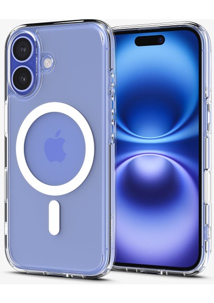 Apple iPhone 16 ile Uyumlu ince MagSafe Kılıf Ultra Hybrid T Force Kamera Butonu Sararma Karşıtı DuraClear Hava Kanalı Teknolojisi Askeri Sınıf Koruma MagFit Clear White Şeffaf Kapak - ACS09073 fiyatları