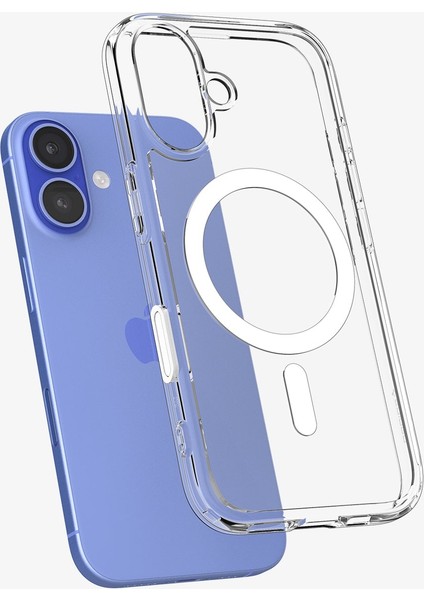 Apple iPhone 16 ile Uyumlu ince MagSafe Kılıf Ultra Hybrid T Force Kamera Butonu Sararma Karşıtı DuraClear Hava Kanalı Teknolojisi Askeri Sınıf Koruma MagFit Clear White Şeffaf Kapak - ACS09073 indirimleri
